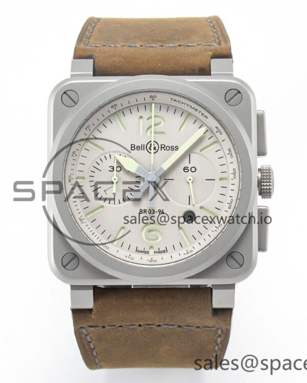 BR 03-94 Horolum Chronograph reference-accurate Brown Dial on Leather Strap Asia 7750 — custom-built watch