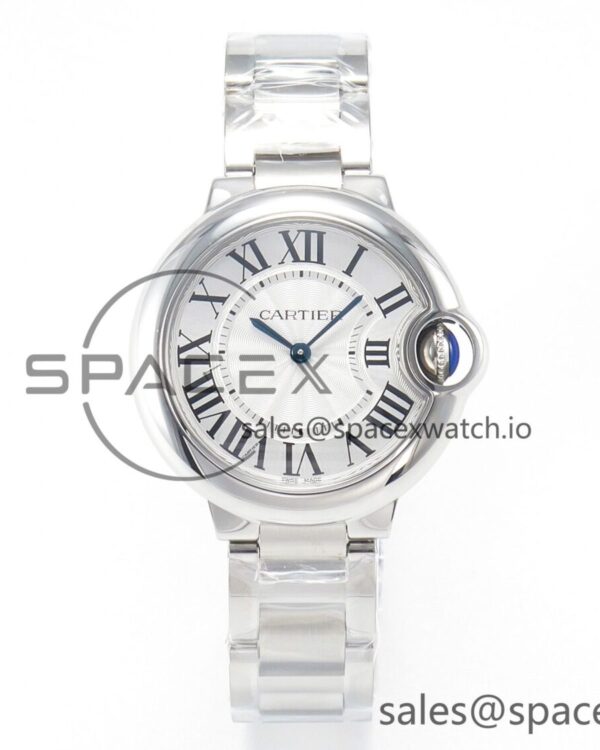 Ballon Bleu 33mm SS AF reference-accurate White Textured Dial on SS Bracelet Ronda Quartz — custom-built watch