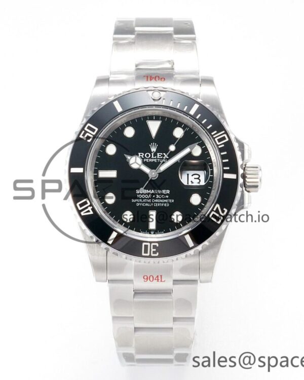 Submariner 126610LN Black 904L Steel GMF reference-accurate on SS Bracelet VR3235 V3 — custom-built watch