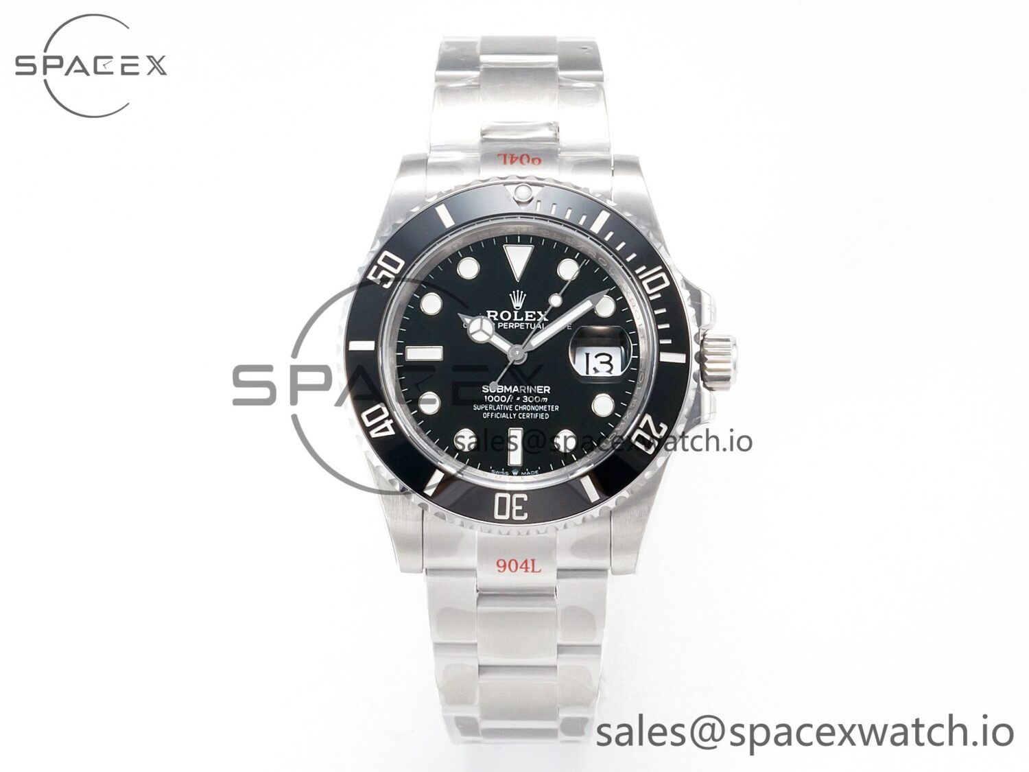 Submariner 126610LN Black 904L Steel GMF reference-accurate on SS Bracelet VR3235 V3 — custom-built watch