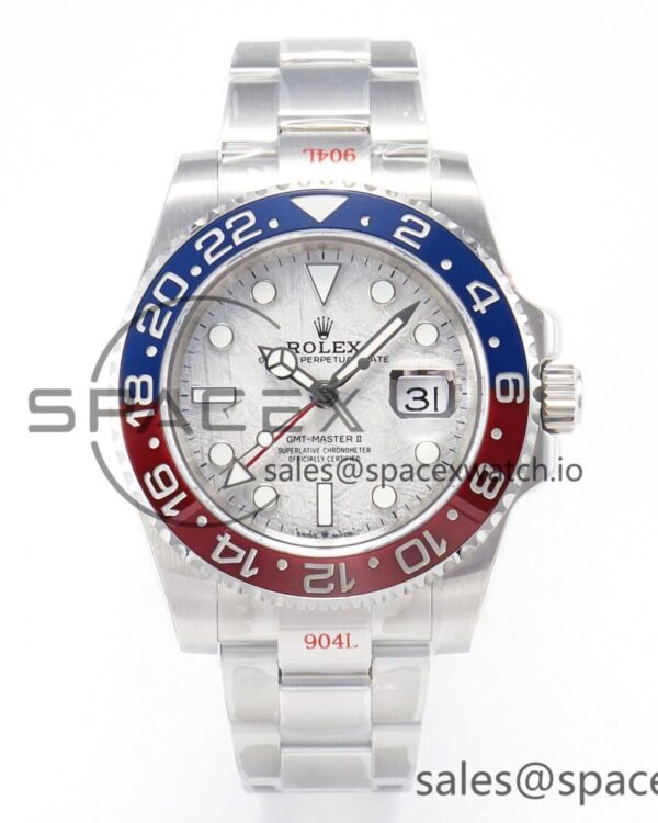 GMT-Master II 126719 BLRO Blue/Red Ceramic GMF Best Edition Meteorite Dial on Bracelet A3285 CHS — custom-built watch