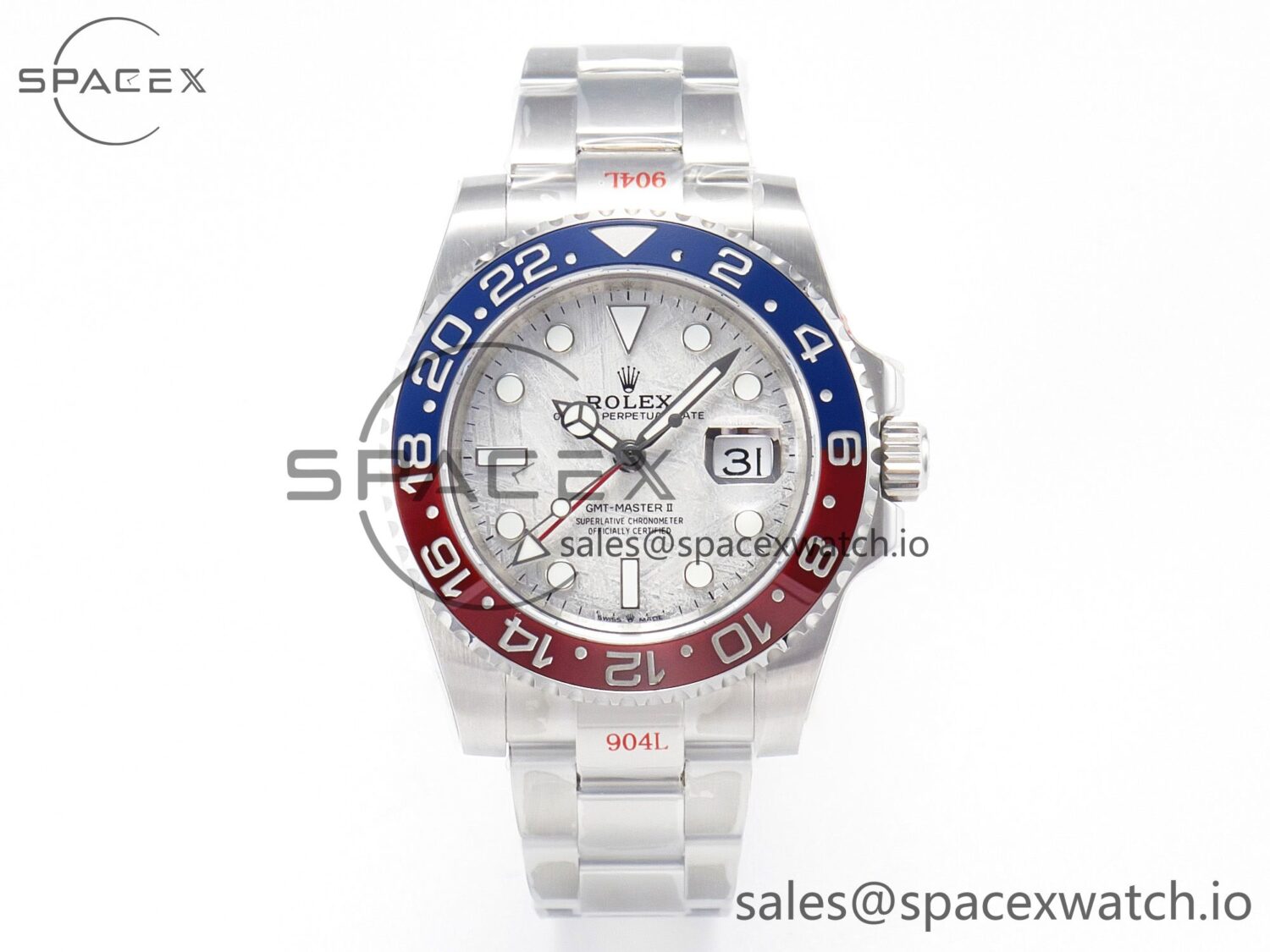 GMT-Master II 126719 BLRO Blue/Red Ceramic GMF Best Edition Meteorite Dial on Bracelet A3285 CHS — custom-built watch
