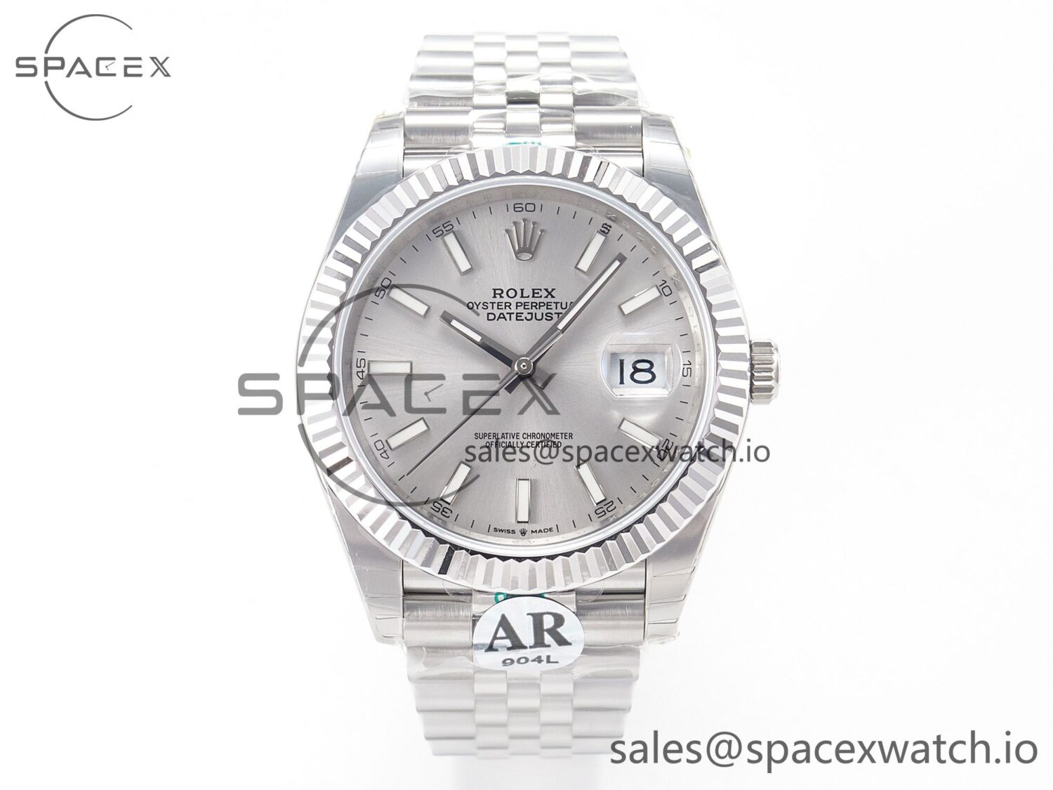DateJust 41 126334 Fluted Bezel ARF reference-accurate 904L Steel Silver Stick Dial on Jubilee Bracelet VR3235 — custom-built watch
