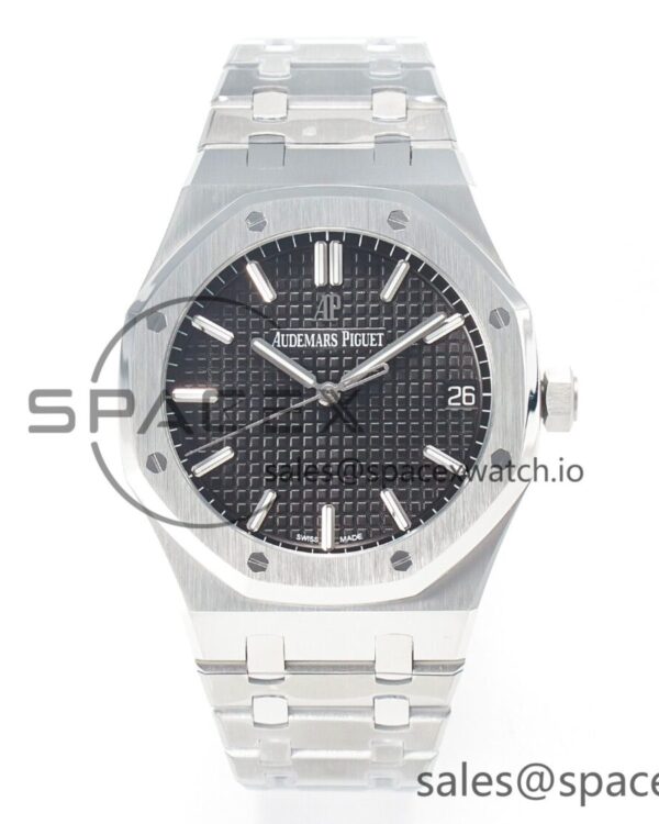 Royal Oak 41mm 15500 SS ZF reference-accurate Black Textured Dial on SS Bracelet SA4302 hand-finished build V3 — custom-built watch