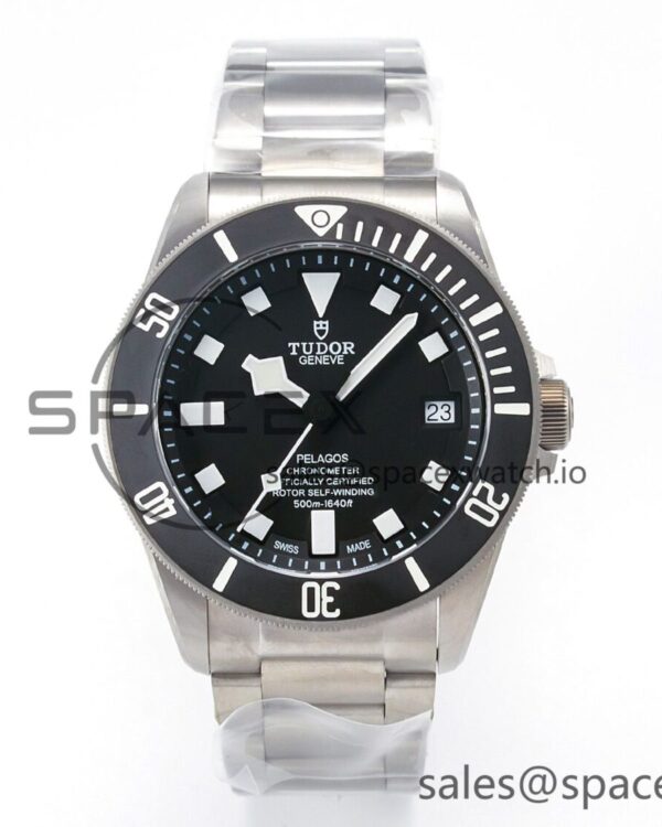 Pelagos Titanium Black Ceramic XF reference-accurate Black Dial on Titanium Bracelet A2824 — custom-built watch