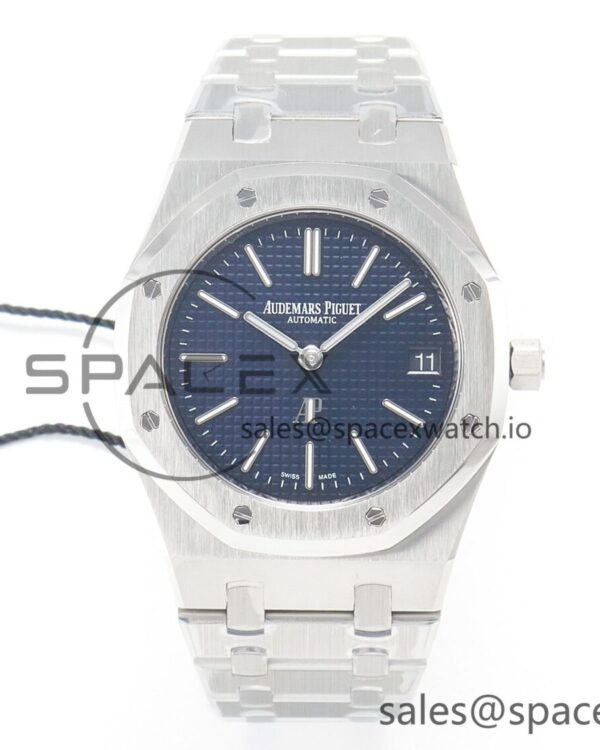 Royal Oak 39mm 15202 SS ZF reference-accurate Blue Textured Dial on SS Bracelet A2121 V2 — custom-built watch