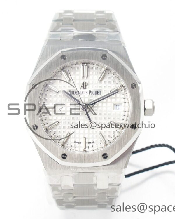 Royal Oak 34mm SS ZF reference-accurate White Textured Dial on SS Bracelet A5800 — custom-built watch