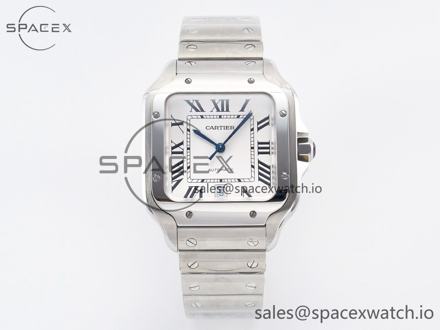 Santos de Cartier 40mm SS BVF reference-accurate White Dial on SS Bracelet MIYOTA 9015 — custom-built watch