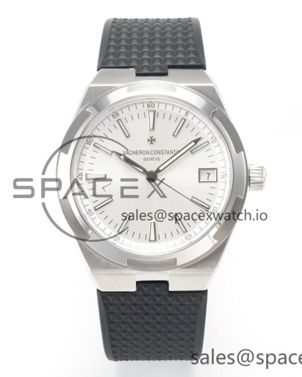 Overseas 4500V SS MKSF reference-accurate White Dial on Black Rubber Strap A5100 — custom-built watch