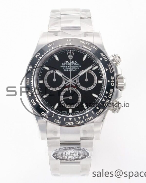 Daytona 126500 Clean reference-accurate 904L SS Case and Bracelet Black Dial SH4131 — custom-built watch