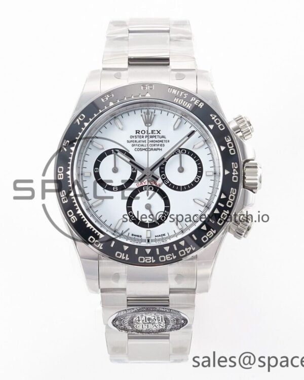 Daytona 126500 Panda Clean reference-accurate 904L SS Case and Bracelet White Dial SH4131 — custom-built watch