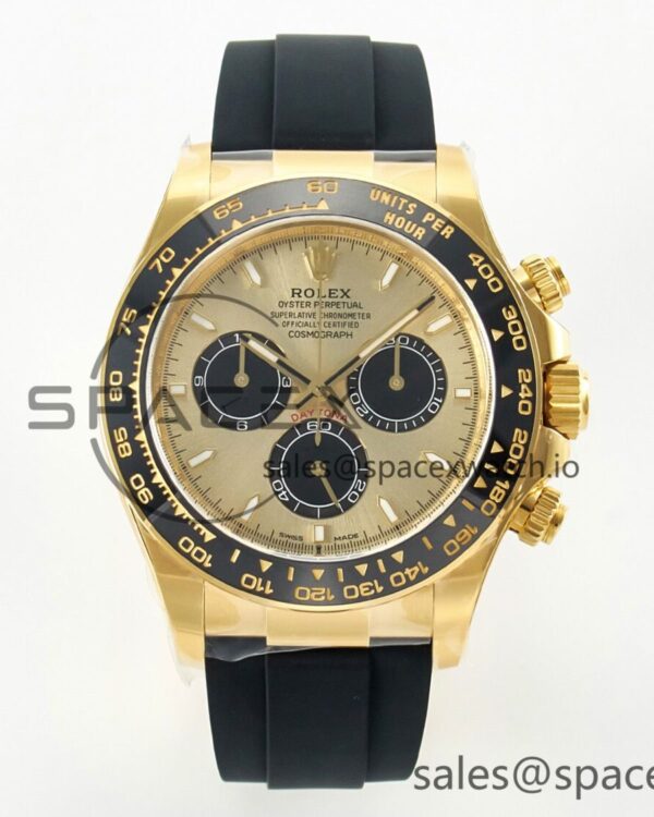 Daytona 126518 Clean YG reference-accurate YG Dial on Oysterflex Rubber Strap SH4131 — custom-built watch