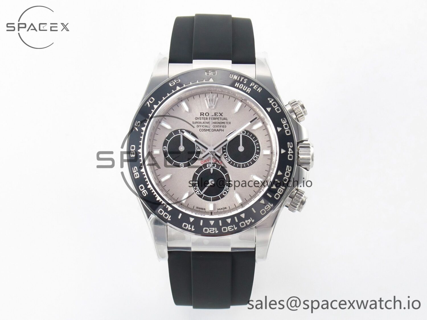 Daytona 126519 Clean reference-accurate Grey Dial on Oysterflex Rubber Strap SH4131 — custom-built watch