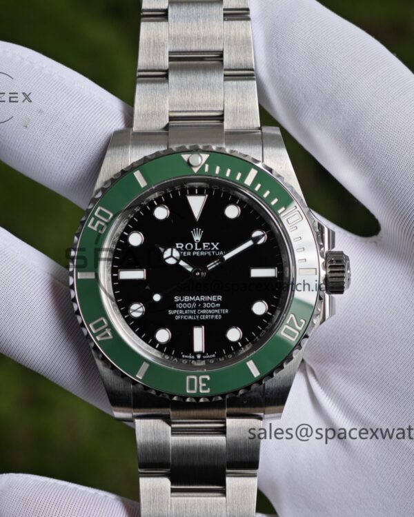 Rolex Submariner 126610 LV 41mm Calendar free Green Water Ghost, custom green ceramic outer ring, best substitute pointer, case and strap secondary polishing treatment — custom-built watch
