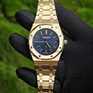 AP Royal Oak 39mm 15202 blue dial, original data reference-accuratecustomized 18K gold case strap, replacing imported substitute dial, customized best alternative pointer and calendar, equipped with original K2121 movement 22K gold tourbillon — custom-built watch