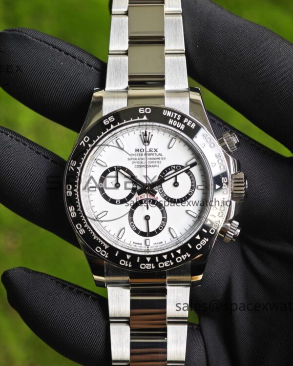 Rolex Daytona 126500 Panda, custom best dial hands and ceramic bezel, case and strap polished twice with Dandong 4131 movement — custom-built watch