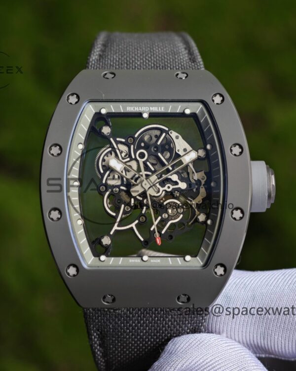 1: 1. Customize the best version RM-055 gray ceramic, titanium rubber inner shell, Vaucher RMUL2 super movement, gray rubber strap, titanium buckle, can be paired with nylon strap — custom-built watch