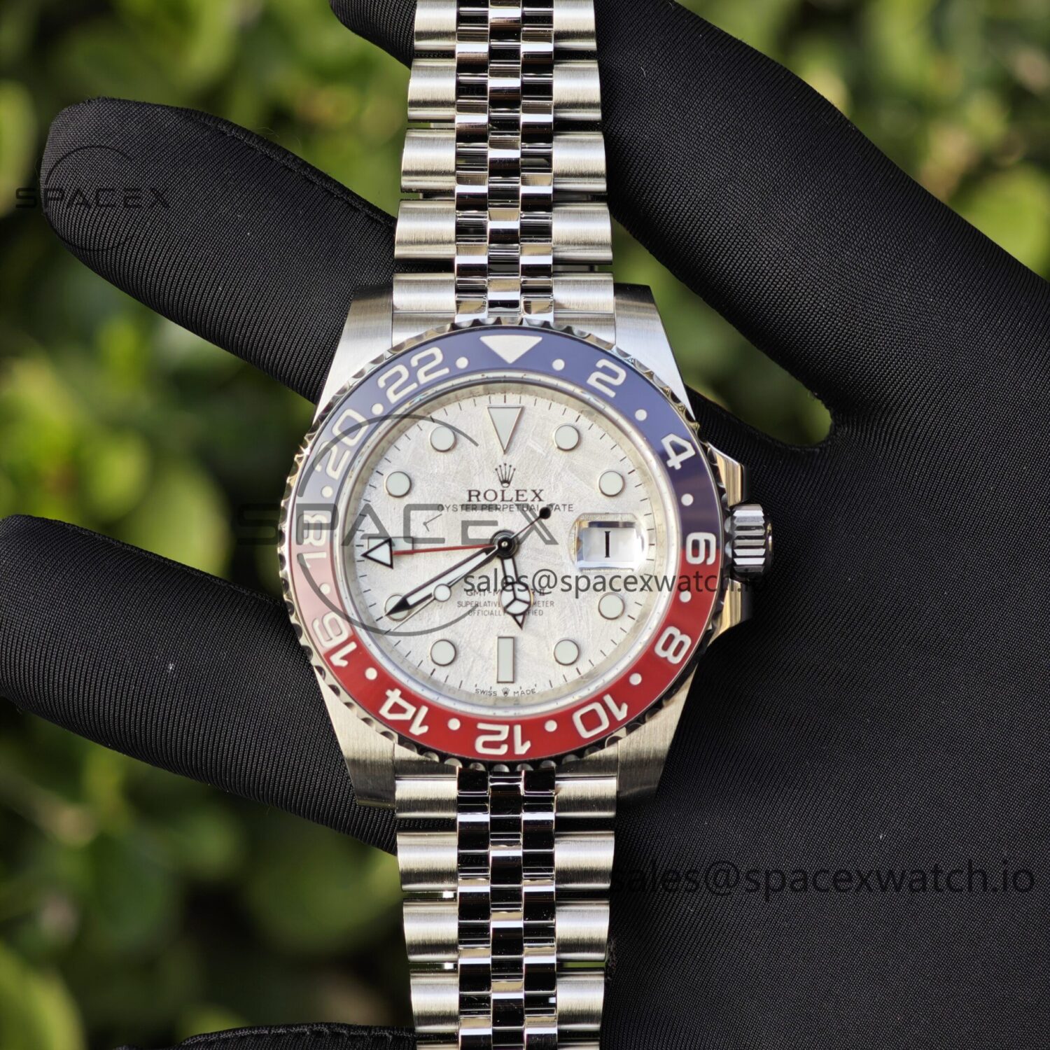 Rolex GMT Master II 126719 BLRO Custom Best Meteorite Dial, Best Alternative Pointer, Second Polished Case and Strap, Dandong 3285 Integrated Movement — custom-built watch