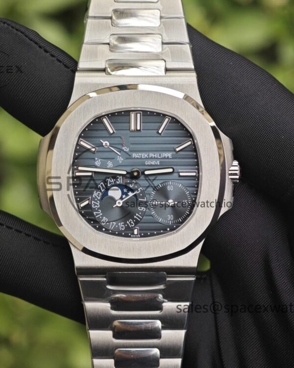 Patek Philippe Nautilus 5712 reference-accuratecustomized best alternative gradient blue dial, case and strap secondary polishing and grinding, 240 integrated movement — custom-built watch