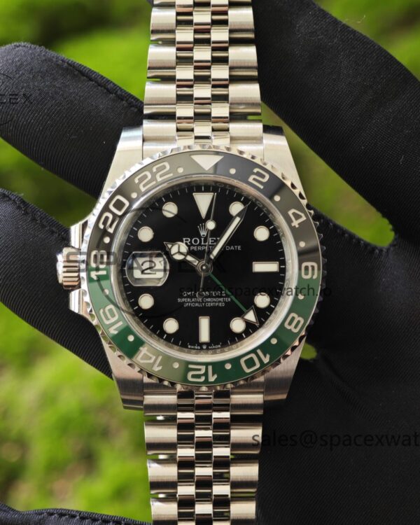 Rolex GMT Master II 126720, customized best alternative outer ring pointer, dial and hour markers with secondary polishing correction, Dandong 3285 movement — custom-built watch