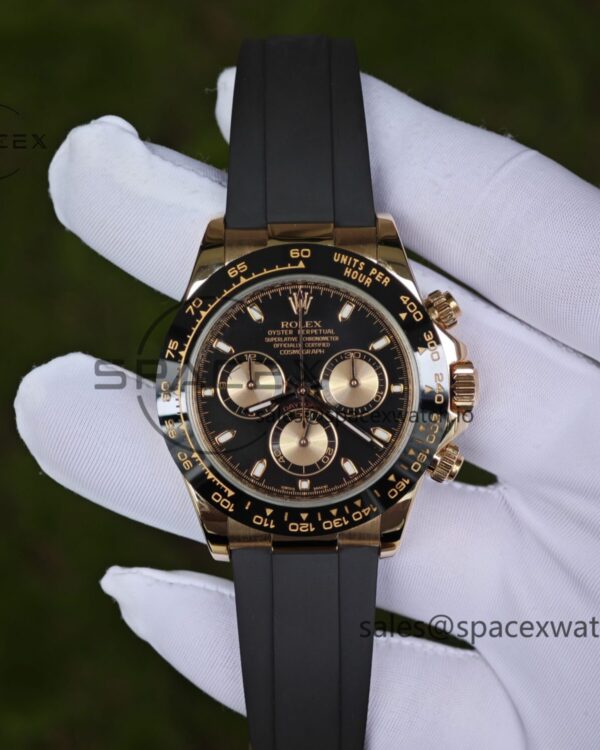 Rolex Daytona 116515 German CNC custom 18K pure gold case and clasp, equipped with genuine dial pointer faithful and outer ring four piece set, Dandong 4130 movement, installed according to official standards — custom-built watch