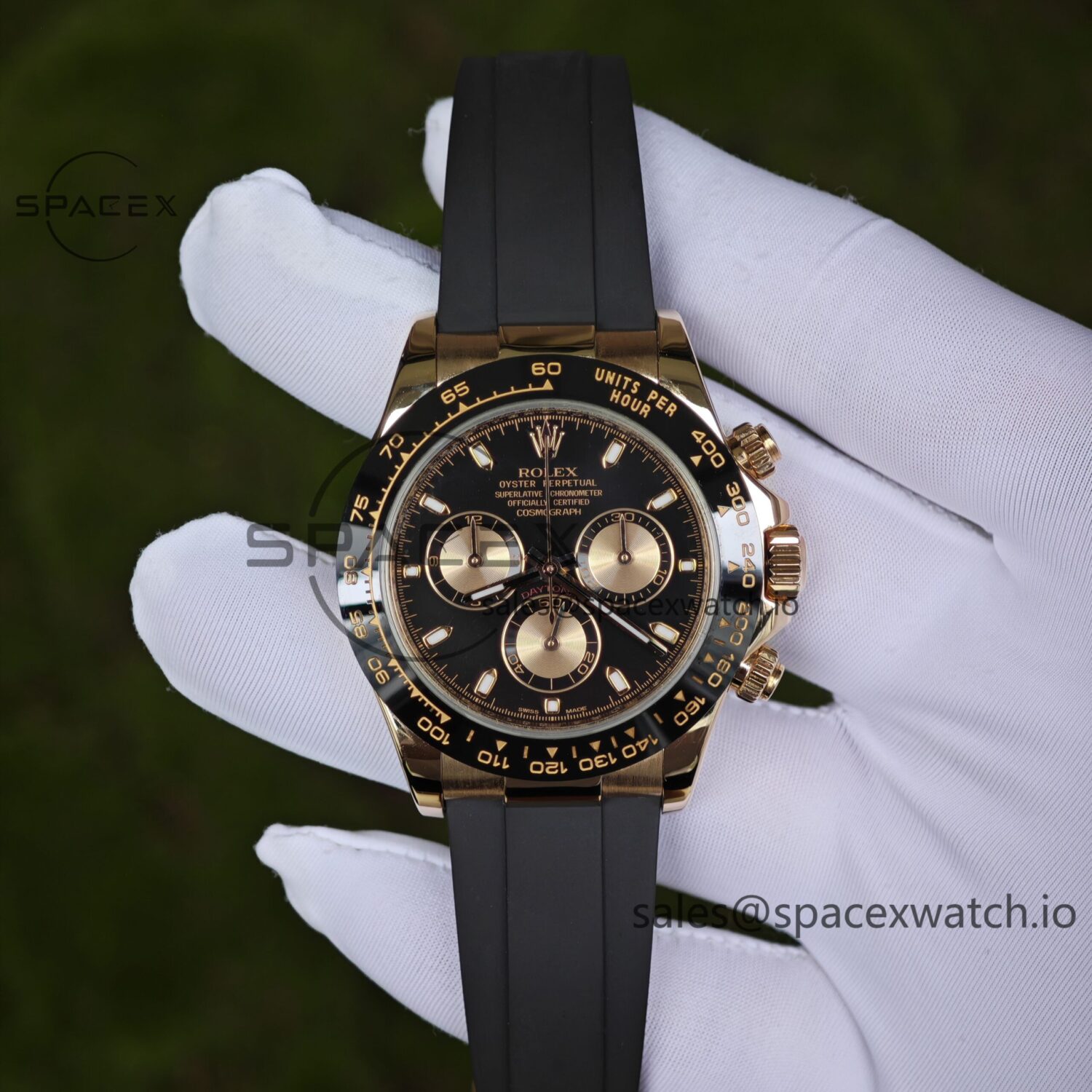 Rolex Daytona 116515 German CNC custom 18K pure gold case and clasp, equipped with genuine dial pointer faithful and outer ring four piece set, Dandong 4130 movement, installed according to official standards — custom-built watch