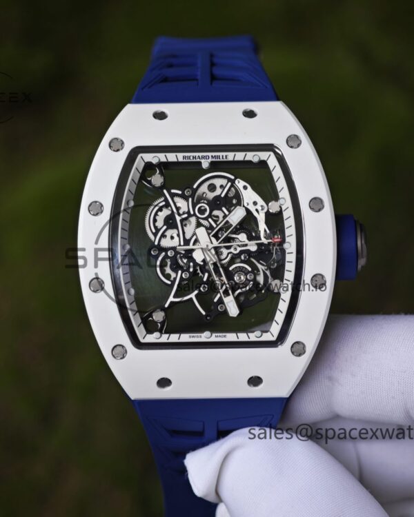 1: 1. Customize the best version RM-055 Japan limited edition, titanium rubber case, Vaucher RMUL2 super movement, blue rubber strap, high transparency curved sapphire crystal, titanium buckle — custom-built watch