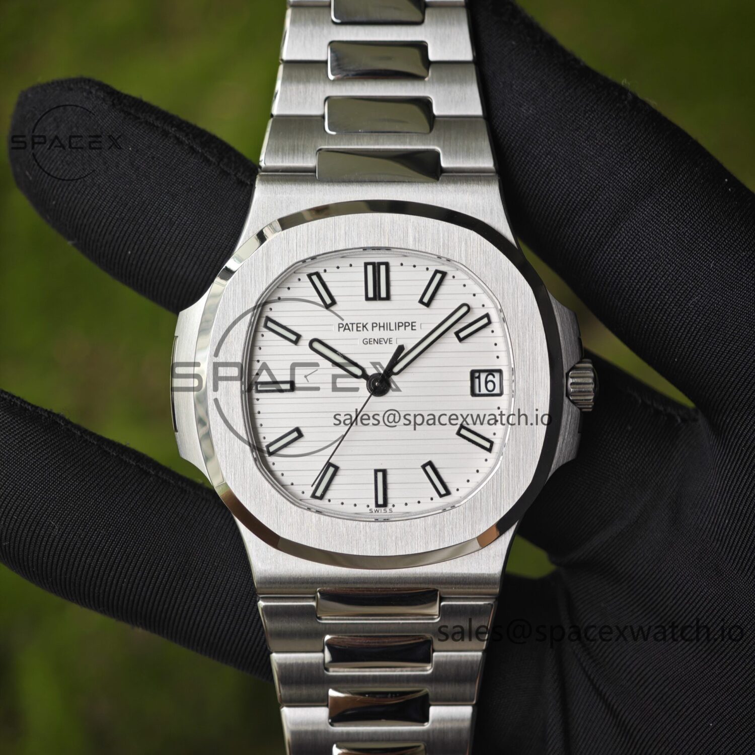 (Top customization) Patek Philippe 5711/1A Snow Mountain White, original data reference-accuratecustomized case and strap, customized best alternative representative plate, pointer, calendar, and ACE324 integrated movement, — custom-built watch