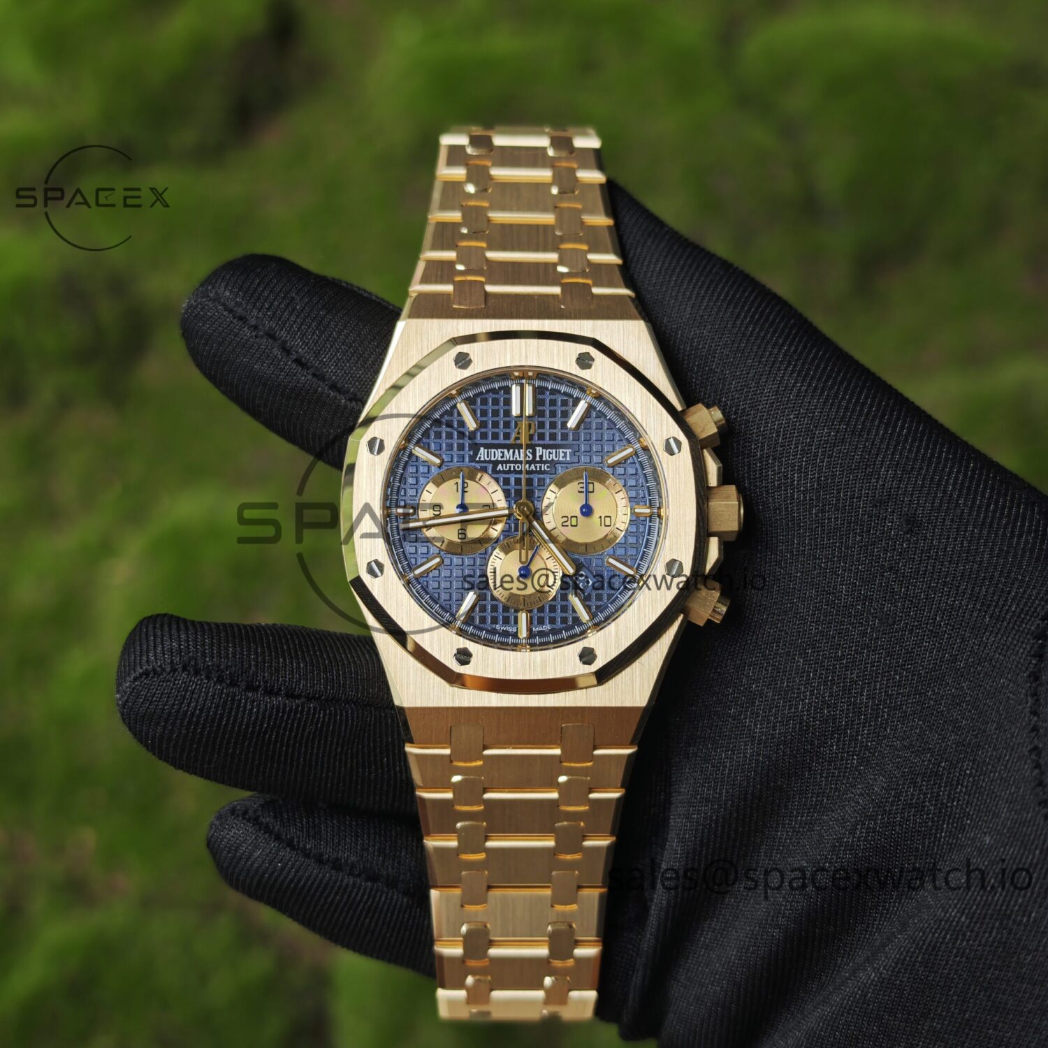 Customized AP26331BA blue dial, German CNC technology reference-accuratecustomized 18K pure gold case strap, GENFP1185 movement, customized best substitute dial, hands, calendar, perfectly restoring GEN effect — custom-built watch