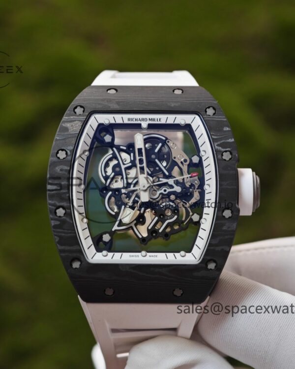 ZF version. reference-accurateCustomized Best Version RM-055 Asia Limited Edition, Titanium Rubber Case, RMUL2 Movement, White Natural Rubber Strap, High Transparency Curved Sapphire Crystal, Titanium Buckle — custom-built watch