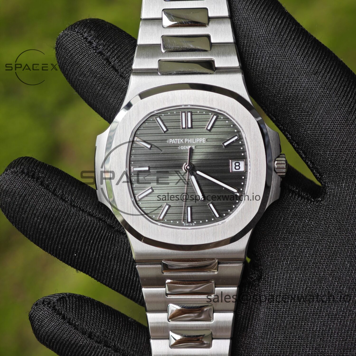 (Advanced customization) Patek Philippe 5711 green dial, customized best alternative dial pointer calendar, German CNC technology reference-accuratecustomized 316L stainless steel case, strap, customized 18K pure gold automatic tourbillon PPM324 integrated movement — custom-built watch