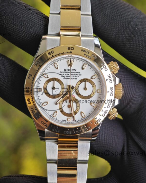 Rolex Daytona 116503 white dial, improved GEN dial, pointer, faithful, outer ring, crown, strap, genuine seven piece set, Dandong 4130 movement — custom-built watch