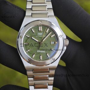 IWC Engineer Series IW328908 green dial, with secondary calibration and polishing of hands and shafts, and secondary calibration and polishing of case and strap — custom-built watch