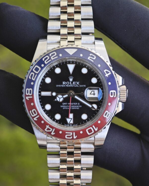 Rolex GMT Master II m126710blro, equipped with GEN dial pointer outer ring, faithful, case, crown, six genuine accessories, strap polished twice, Dandong 3285 movement — custom-built watch