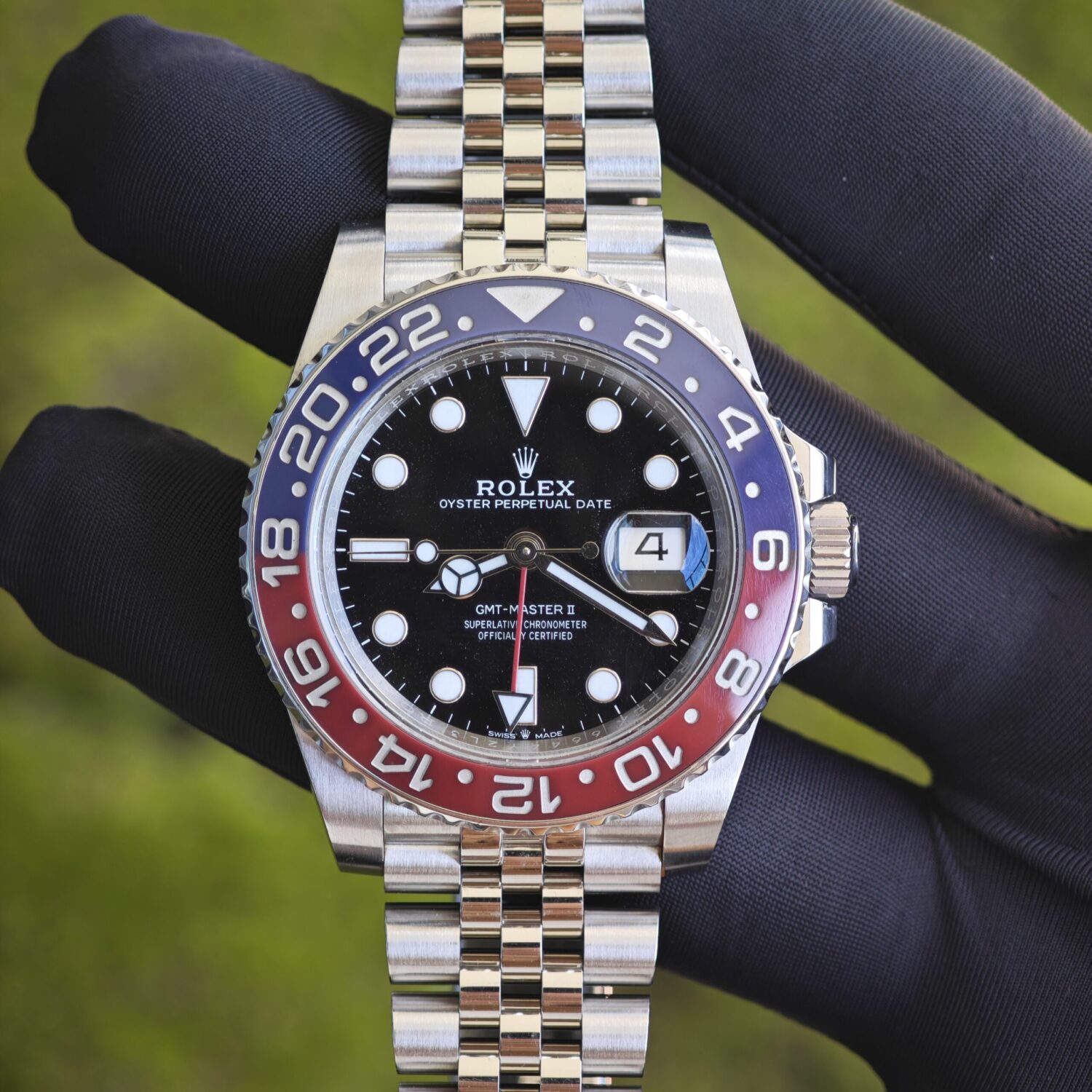 Rolex GMT Master II m126710blro, equipped with GEN dial pointer outer ring, faithful, case, crown, six genuine accessories, strap polished twice, Dandong 3285 movement — custom-built watch