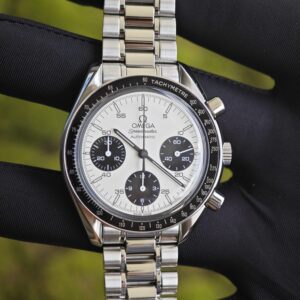 Authentic second-hand Omega Super Series SPEEDMASTER Panda Dial — custom-built watch