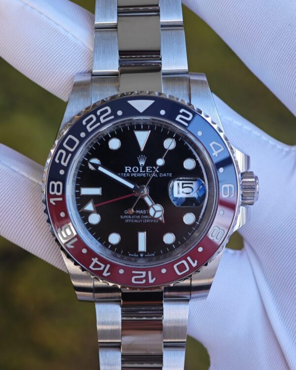 Rolex GMT Master II m126710blro, equipped with GEN faithful, clean factory case and strap, Dandong 3285 movement — custom-built watch