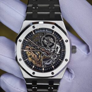 Audemars Piguet Royal Oak AP15407ST， Customized hollow 3132 full-featured movement, no card weight balance, dual balance wheel system, all functions are matched with the original version, and all components are carefully assembled according to Swiss craftsmanship. The case and bracelet undergo secondary polishing and precision machining. — custom-built watch