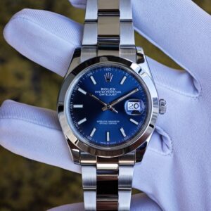 41mm Rolex DateJust m126300 blue dial, customized genuine watch outer ring, dial, faithful, hands, calendar five piece set Dandong 3235 integrated movement 904L stainless steel case three bead strap — custom-built watch