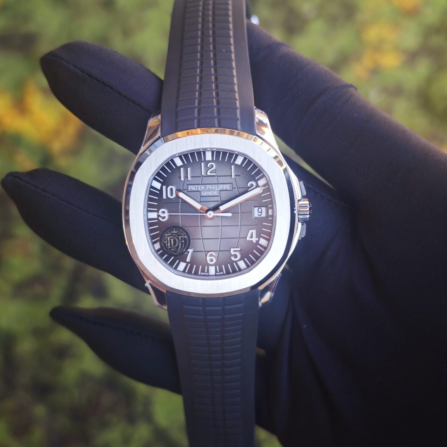 DDF version Aquanaut 5167A, gray dial, stainless steel case, with secondary calibration and dust removal for the entire watch, natural rubber black strap, Dandong 324 integrated movement — custom-built watch