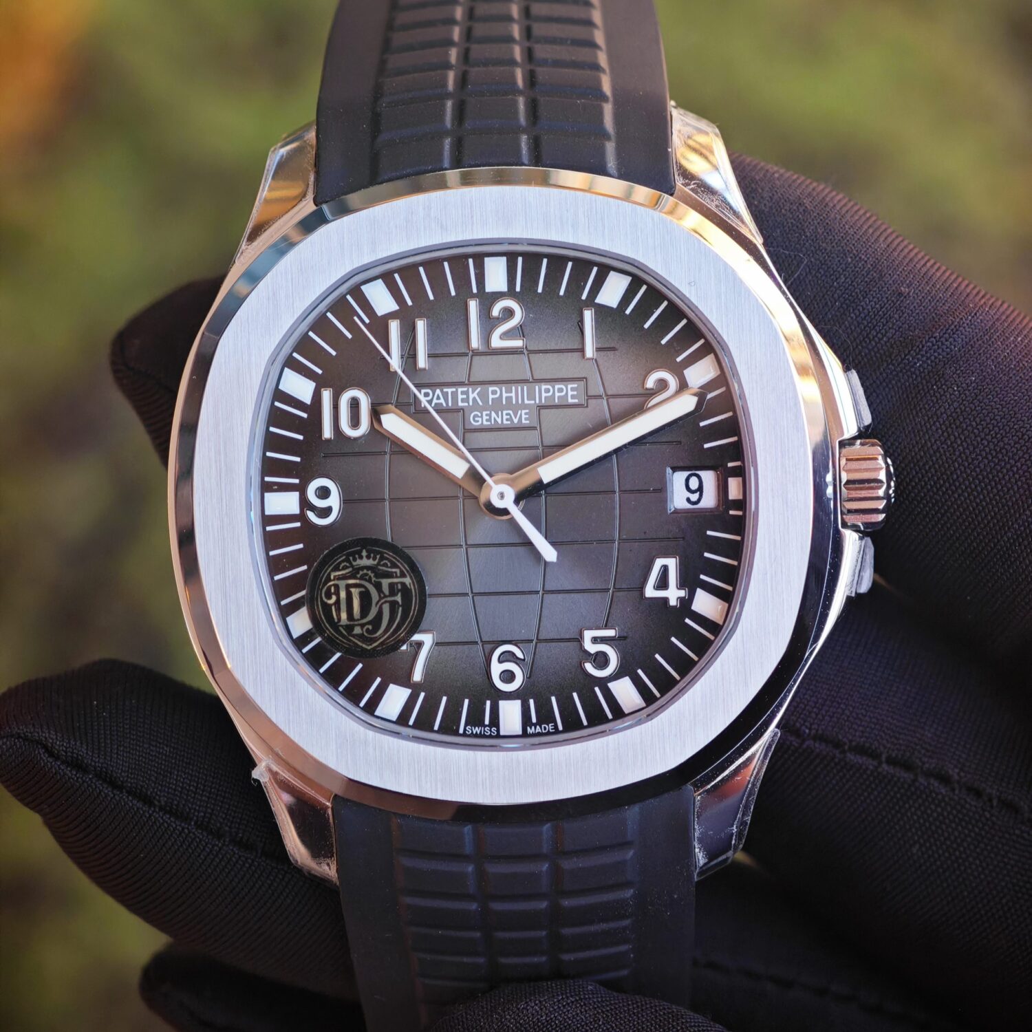 DDF version Aquanaut 5167A, gray dial, stainless steel case, with secondary calibration and dust removal for the entire watch, natural rubber black strap, Dandong 324 integrated movement — custom-built watch