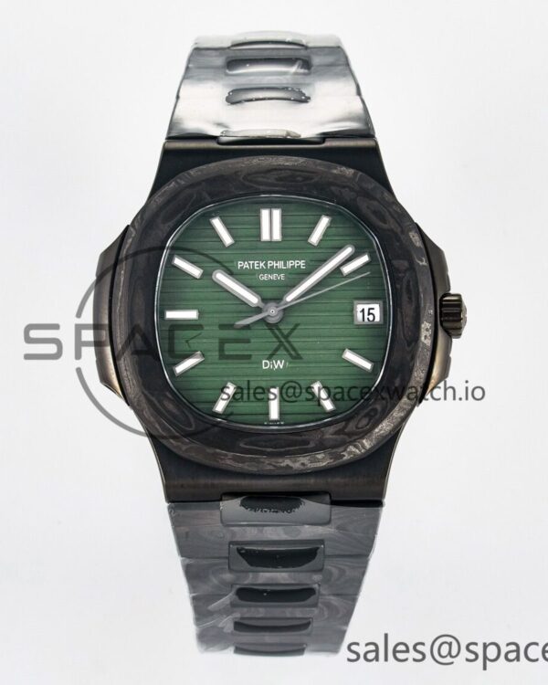 Nautilus 5711 DIW Carbon DIWF reference-accurate Green Textured Dial On Carbon Bracelet 324CS — custom-built watch