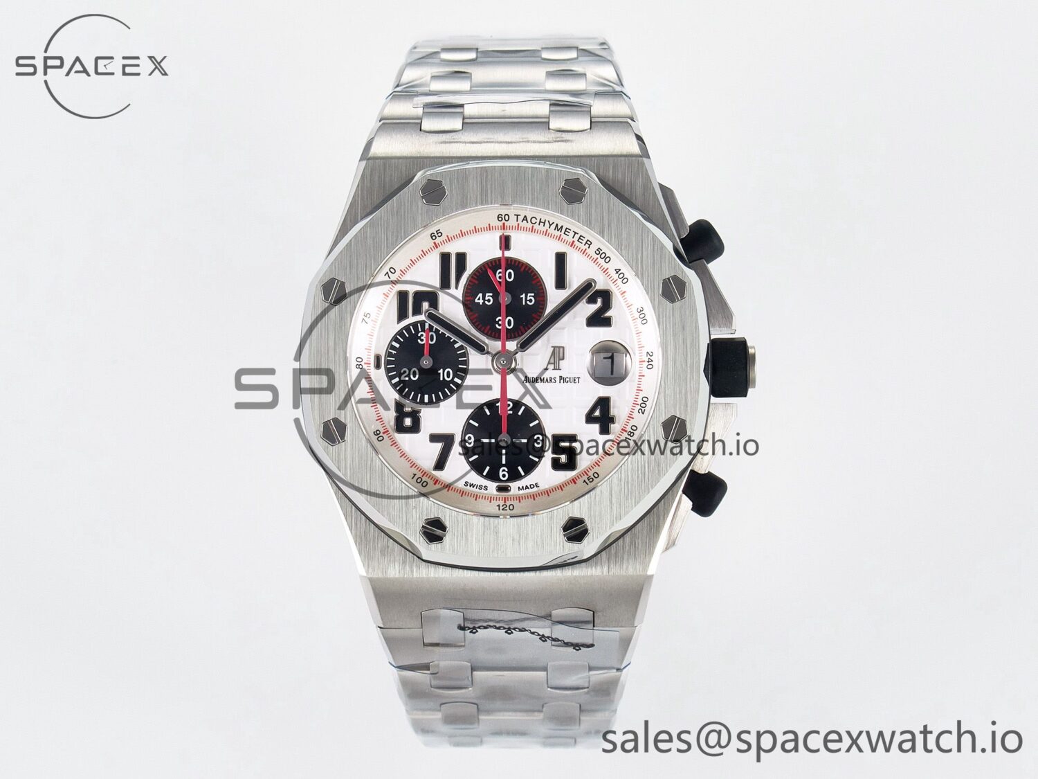Royal Oak Offshore 42mm Panda SS TKF Best Edition White/Black Dial on SS Bracelet A7750 — custom-built watch