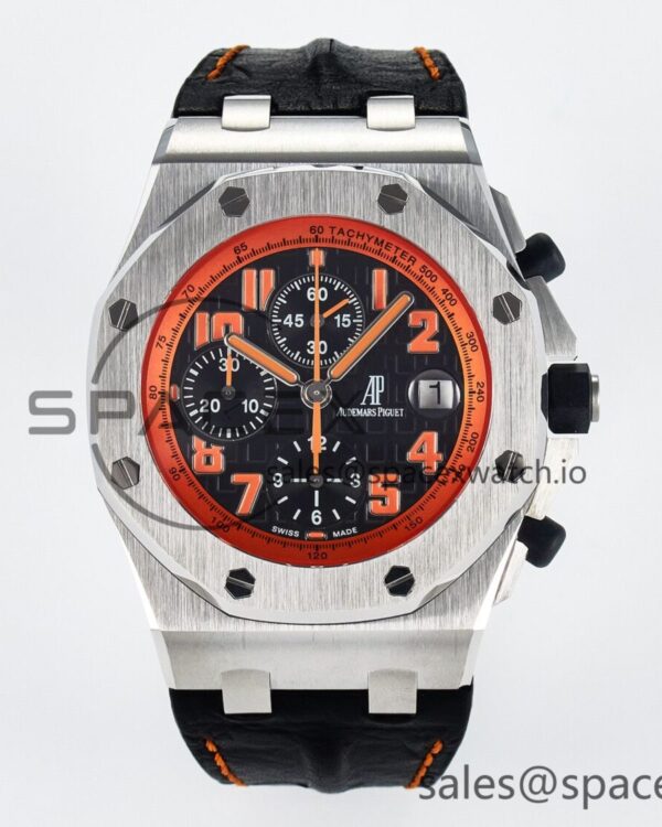 Royal Oak Offshore 42mm Volcano TKF Best Edition Black Dial on Black Leather Strap A7750 — custom-built watch