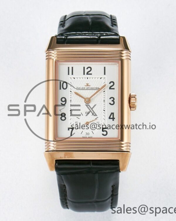 Reverso Classic Duoface Small Seconds RG MGF Best Edition White Guilloché Dial on Black Leather Strap A854A — custom-built watch