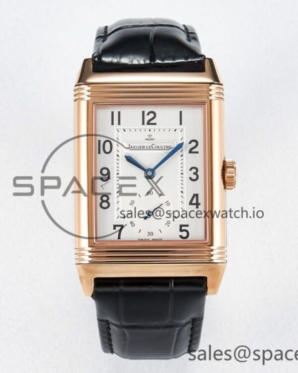 Reverso Classic Duoface Small Seconds RG MGF Best Edition White Textured Dial on Black Leather Strap A854A — custom-built watch