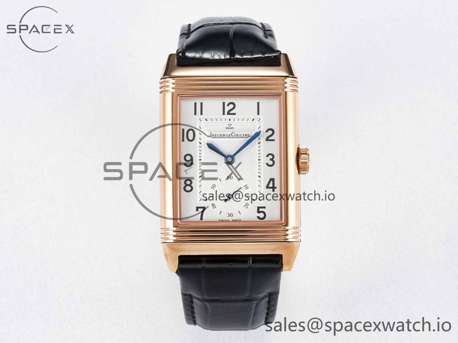 Reverso Classic Duoface Small Seconds RG MGF Best Edition White Textured Dial on Black Leather Strap A854A — custom-built watch