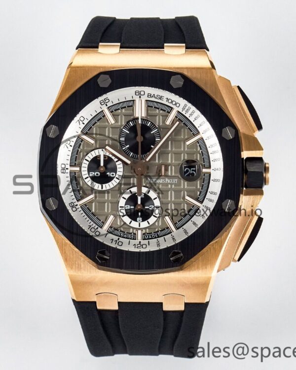 Royal Oak Offshore 44mm RG TKF reference-accurate Gray Dial on Black Rubber Strap A3126 — custom-built watch