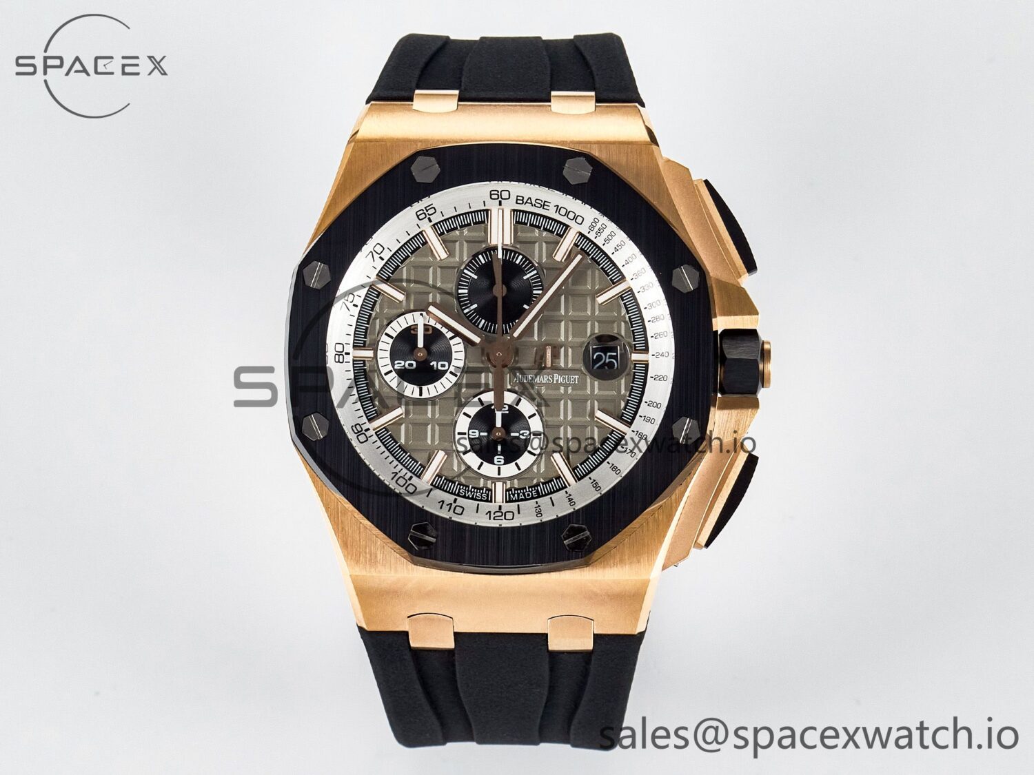 Royal Oak Offshore 44mm RG TKF reference-accurate Gray Dial on Black Rubber Strap A3126 — custom-built watch