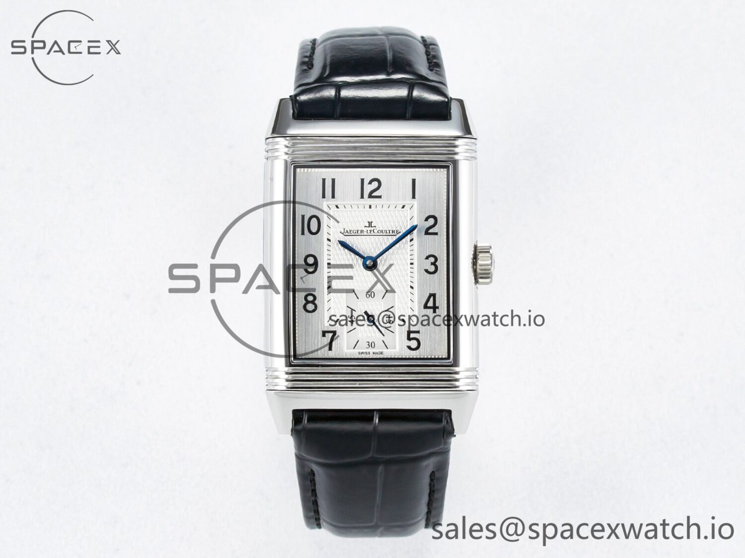 Reverso Classic Duoface Small Seconds SS MGF Best Edition White Guilloché Dial on Black Leather Strap A854A — custom-built watch
